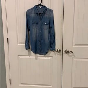 Chambray worn cotton top.  Gently worn.